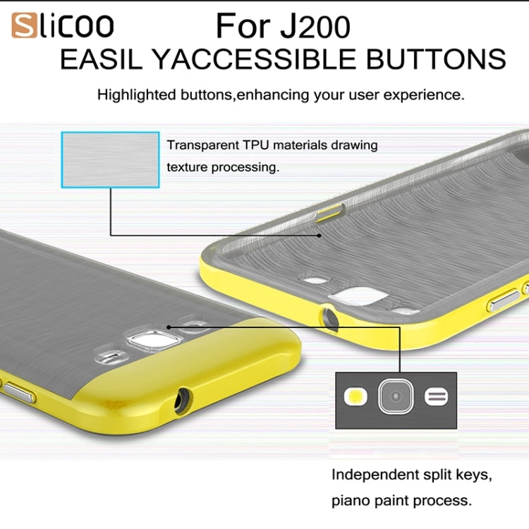 Slicoo Brushed Texture Electroplating Combination Case for Galaxy J2 / J200