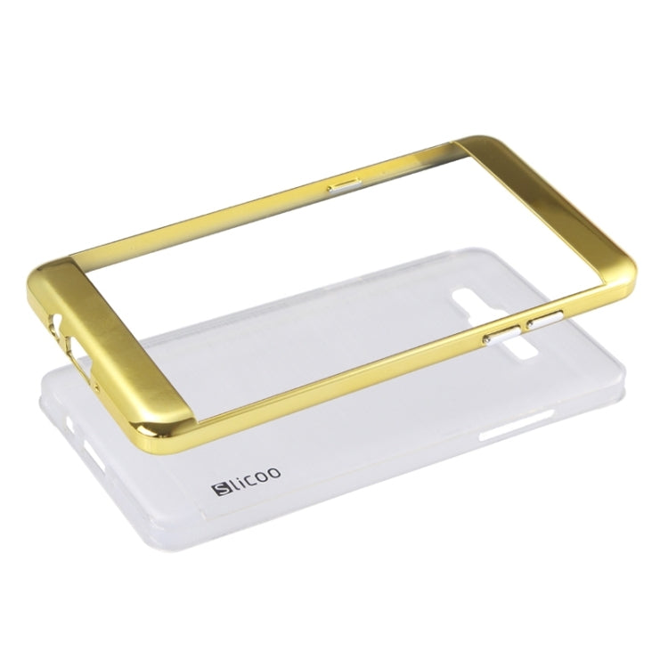 Slicoo Brushed Texture Electroplating Transparenct Combination Case for Galaxy A7 / A700