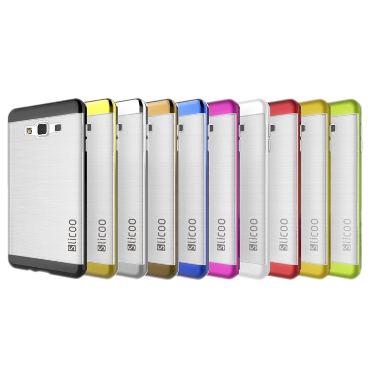 Slicoo Brushed Texture Electroplating Transparenct Combination Case for Galaxy A7 / A700