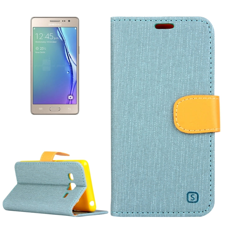 For Samsung Z3 Tizen Denim Texture Horizontal Flip Solid Color Leather Case with Holder & Card Slots & Wallet