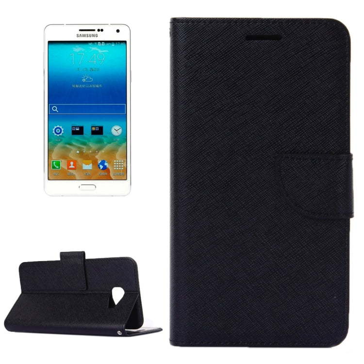For Galaxy A7(2016) / A710 Cross Texture Horizontal Flip Solid Color Leather Case with Holder & Card Slots & Wallet