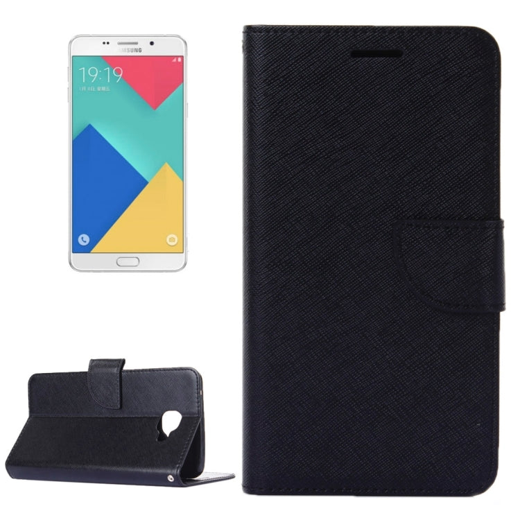 For Galaxy A9 / A900 Cross Texture Horizontal Flip Solid Color Leather Case with Holder & Card Slots & Wallet