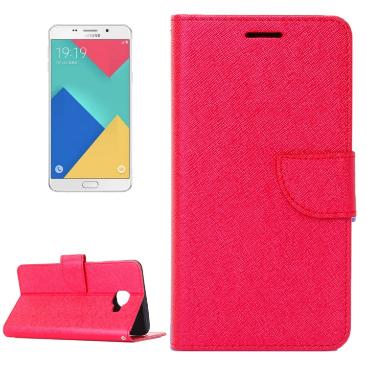 For Galaxy A9 / A900 Cross Texture Horizontal Flip Solid Color Leather Case with Holder & Card Slots & Wallet