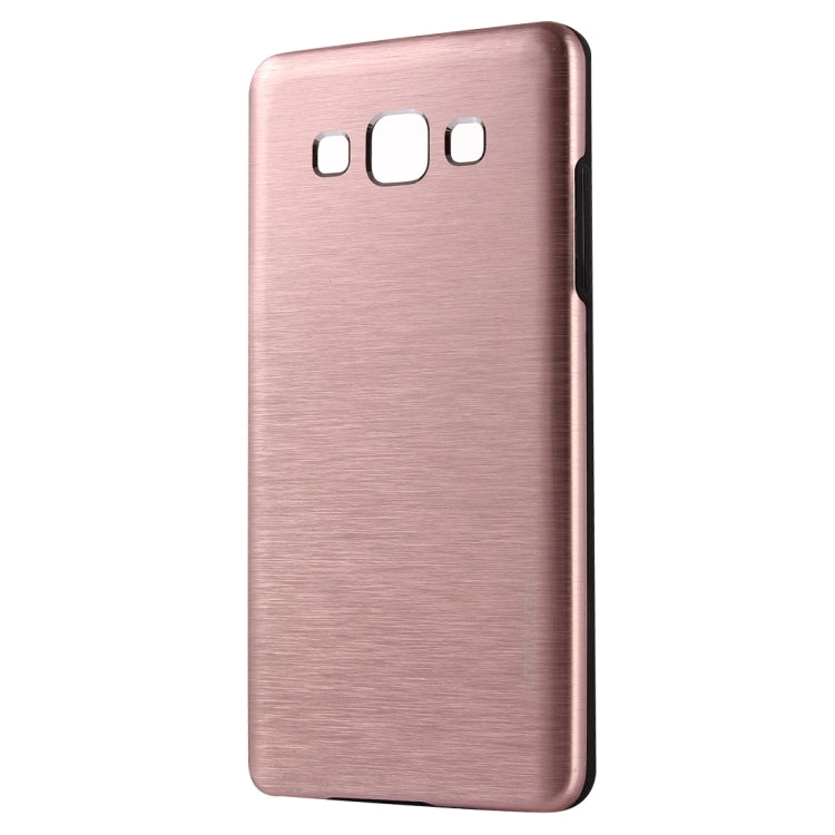 For Galaxy E5 / E500 MOTOMO Brushed Texture Metal + TPU Protective Case
