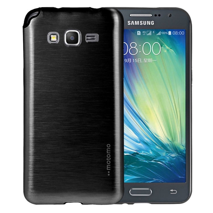 For Galaxy Grand Prime / G530 MOTOMO Brushed Texture Metal + TPU Protective Case
