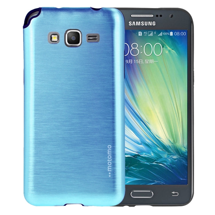 For Galaxy Grand Prime / G530 MOTOMO Brushed Texture Metal + TPU Protective Case