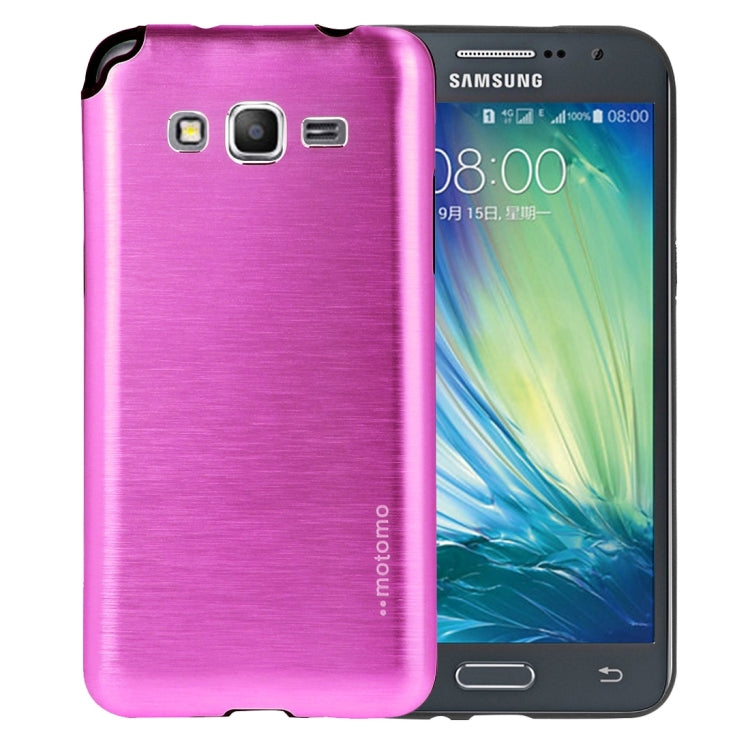 For Galaxy Grand Prime / G530 MOTOMO Brushed Texture Metal + TPU Protective Case