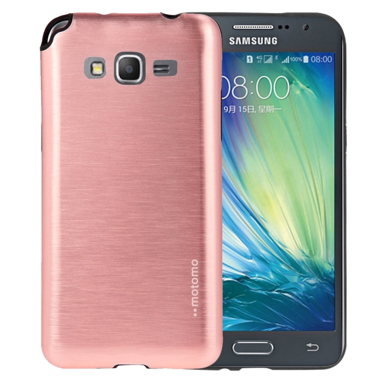 For Galaxy Grand Prime / G530 MOTOMO Brushed Texture Metal + TPU Protective Case