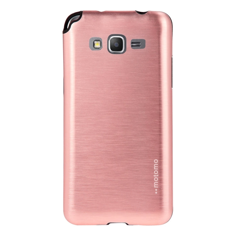 For Galaxy Grand Prime / G530 MOTOMO Brushed Texture Metal + TPU Protective Case