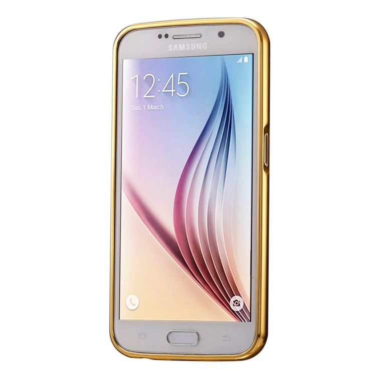 For Galaxy S7 / G930 Fashionable Electroplating Diamante Push Pull Back Shell Cover + Metal Bumper Frame