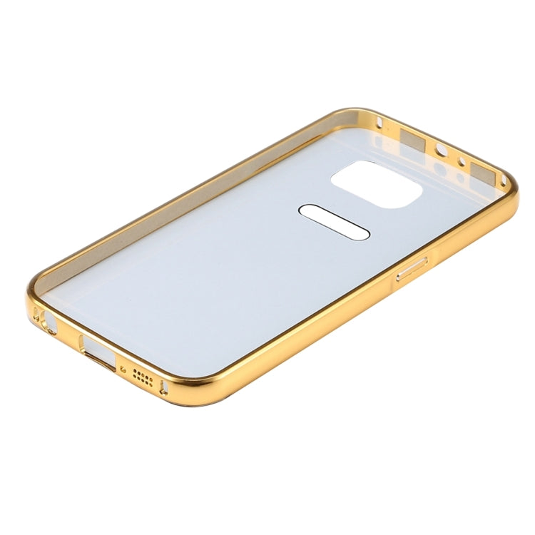 For Galaxy S7 / G930 Fashionable Electroplating Diamante Push Pull Back Shell Cover + Metal Bumper Frame