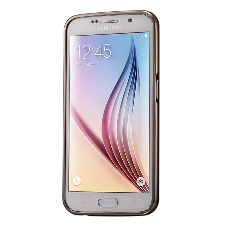 For Galaxy S7 Edge / G935 Fashionable Electroplating Diamante Push Pull Back Shell Cover + Metal Bumper Frame