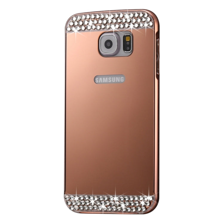 For Galaxy S7 Edge / G935 Fashionable Electroplating Diamante Push Pull Back Shell Cover + Metal Bumper Frame