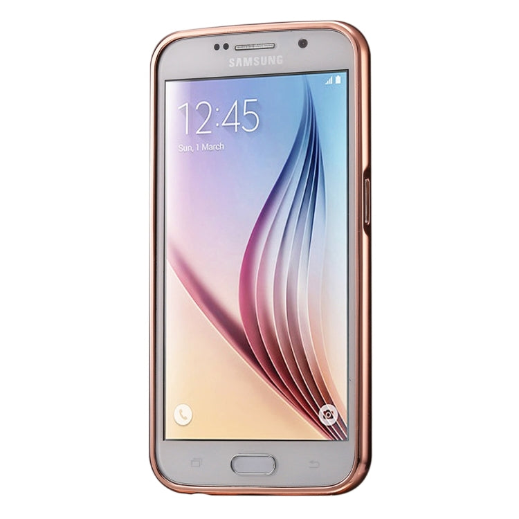 For Galaxy S7 Edge / G935 Fashionable Electroplating Diamante Push Pull Back Shell Cover + Metal Bumper Frame