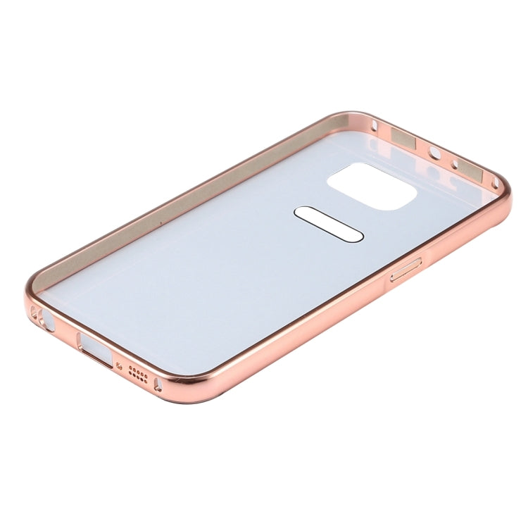 For Galaxy S7 Edge / G935 Fashionable Electroplating Diamante Push Pull Back Shell Cover + Metal Bumper Frame