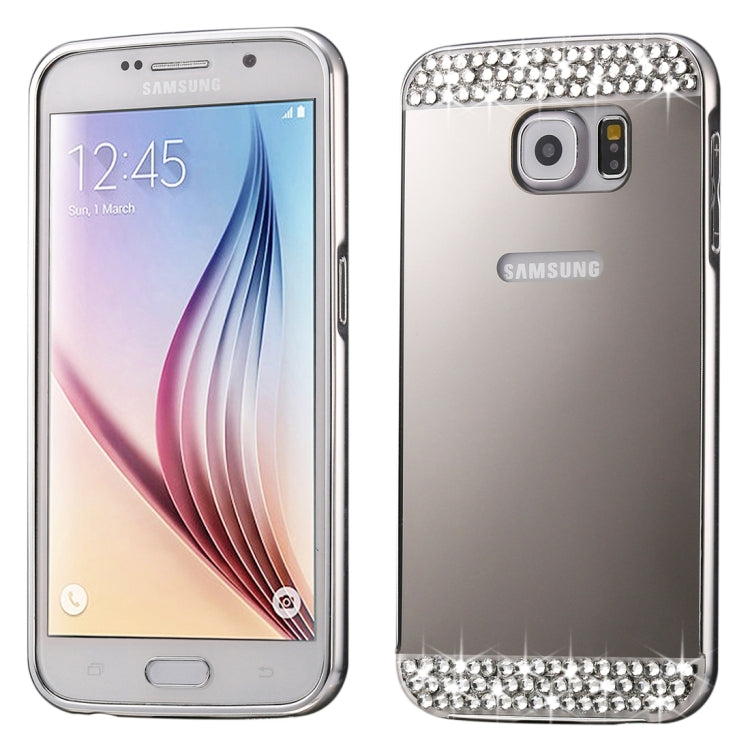 For Galaxy S7 Edge / G935 Fashionable Electroplating Diamante Push Pull Back Shell Cover + Metal Bumper Frame