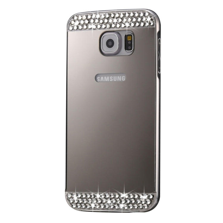 For Galaxy S7 Edge / G935 Fashionable Electroplating Diamante Push Pull Back Shell Cover + Metal Bumper Frame