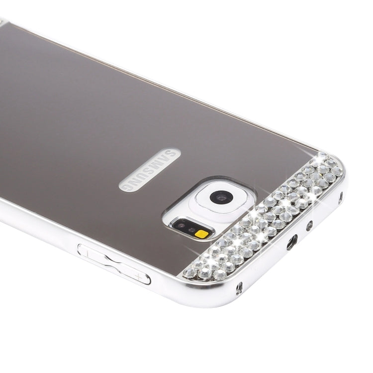 For Galaxy S7 Edge / G935 Fashionable Electroplating Diamante Push Pull Back Shell Cover + Metal Bumper Frame