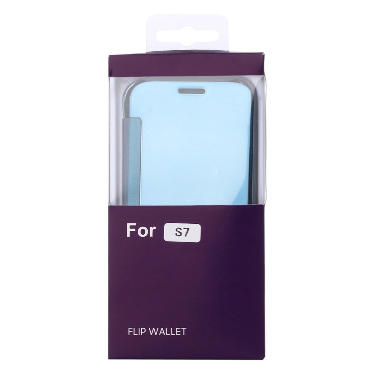 For Galaxy S7 / G930 Electroplating Mirror Horizontal Flip Leather Case