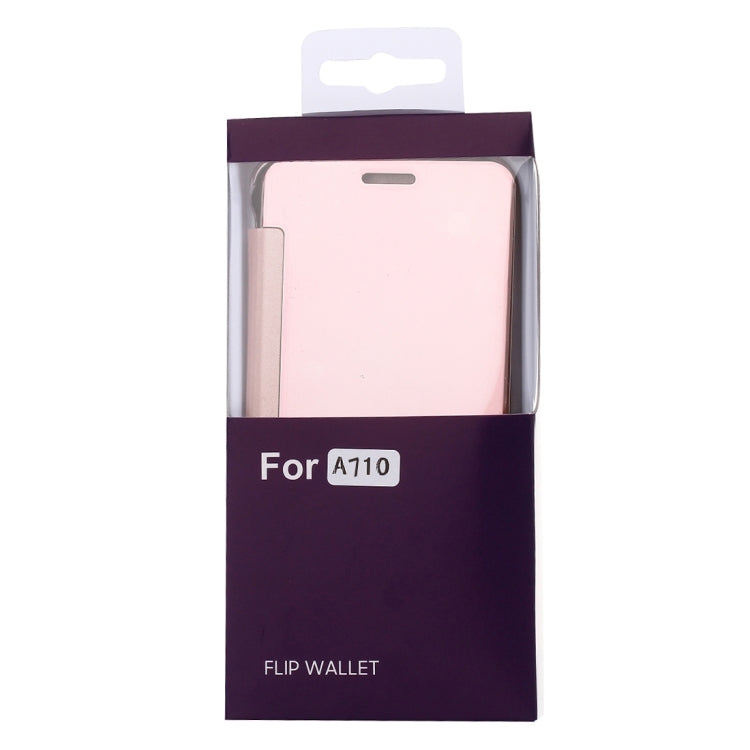 For Galaxy A7 (2016) / A710 Electroplating Mirror Horizontal Flip Leather Case