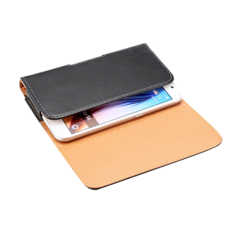 For iPhone X & Galaxy S7 / G930 & S6 Edge / G925 & S6 / G920 & S5 / G900 & Grand DUOS I9082 Smooth Surface Vertical Flip Leather Case Waist Bag with Back Splint