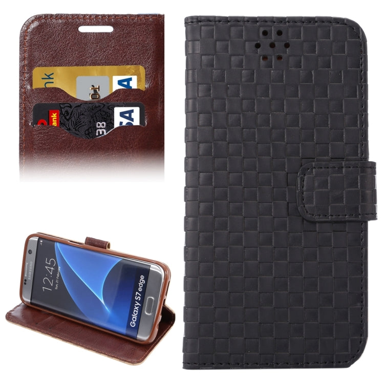 For Galaxy S7 Edge/ G935 Small Grid Voltage Texture Horizontal Flip Leather Case with Holder & Card Slots