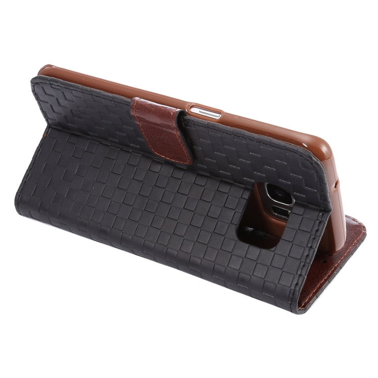 For Galaxy S7 Edge/ G935 Small Grid Voltage Texture Horizontal Flip Leather Case with Holder & Card Slots