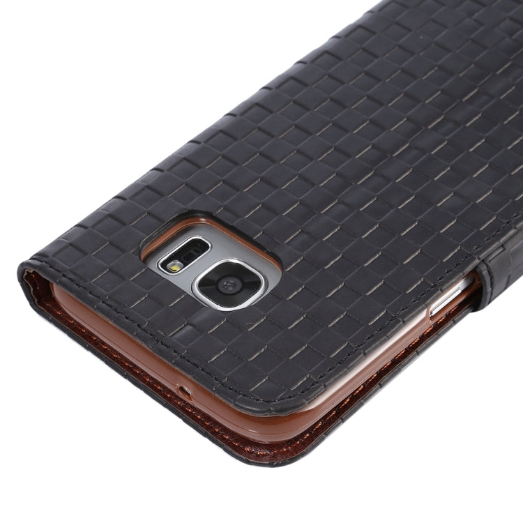 For Galaxy S7 Edge/ G935 Small Grid Voltage Texture Horizontal Flip Leather Case with Holder & Card Slots