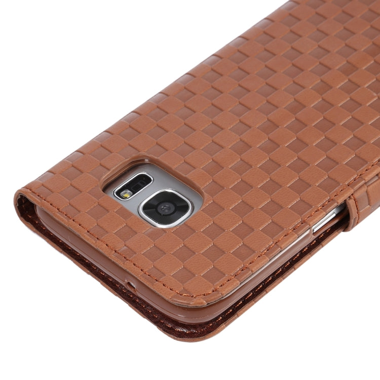 For Galaxy S7 Edge/ G935 Small Grid Voltage Texture Horizontal Flip Leather Case with Holder & Card Slots