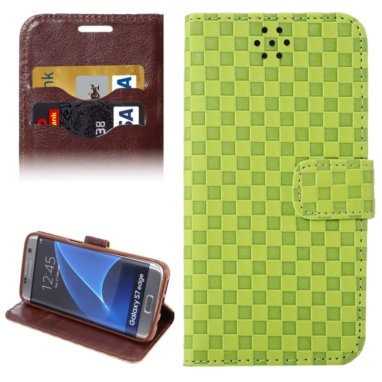 For Galaxy S7 Edge/ G935 Small Grid Voltage Texture Horizontal Flip Leather Case with Holder & Card Slots