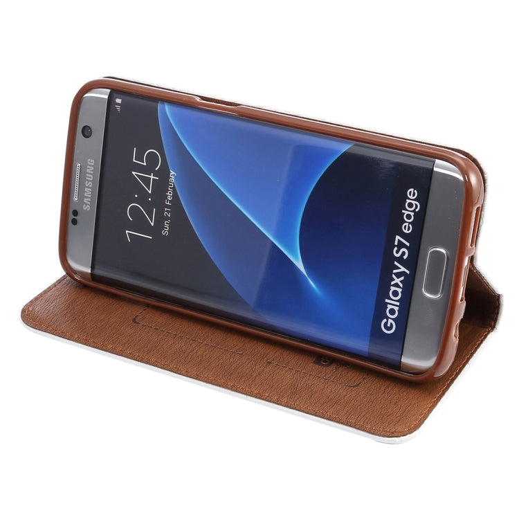 For Galaxy S7 Edge/ G935 Small Grid Voltage Texture Horizontal Flip Leather Case with Holder & Card Slots