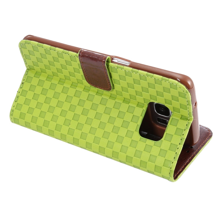 For Galaxy S7 Edge/ G935 Small Grid Voltage Texture Horizontal Flip Leather Case with Holder & Card Slots