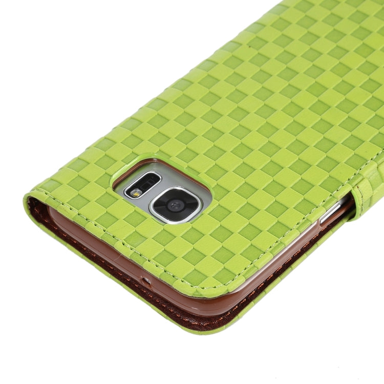 For Galaxy S7 Edge/ G935 Small Grid Voltage Texture Horizontal Flip Leather Case with Holder & Card Slots