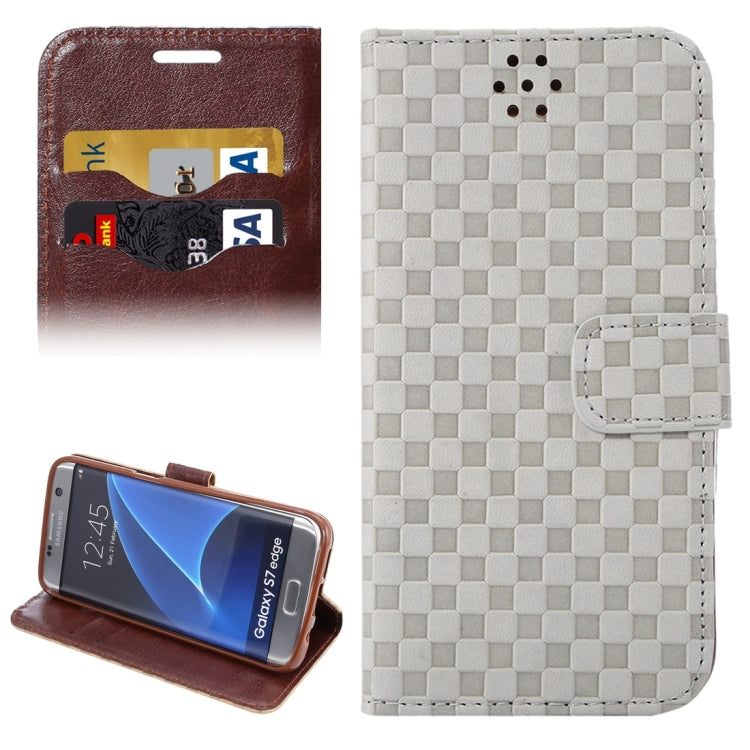For Galaxy S7 Edge/ G935 Small Grid Voltage Texture Horizontal Flip Leather Case with Holder & Card Slots