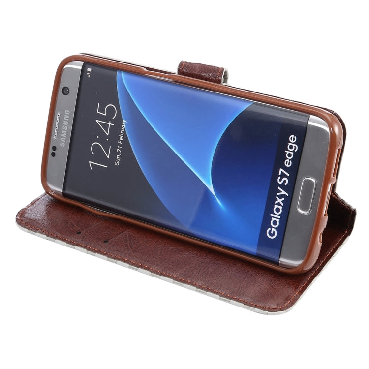 For Galaxy S7 Edge/ G935 Small Grid Voltage Texture Horizontal Flip Leather Case with Holder & Card Slots