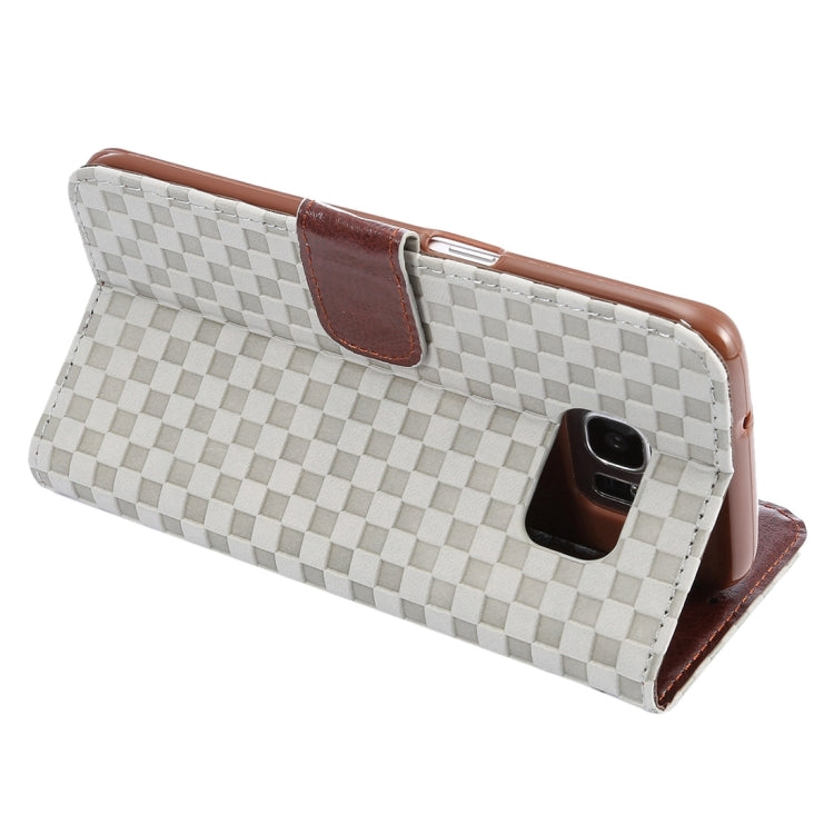For Galaxy S7 Edge/ G935 Small Grid Voltage Texture Horizontal Flip Leather Case with Holder & Card Slots