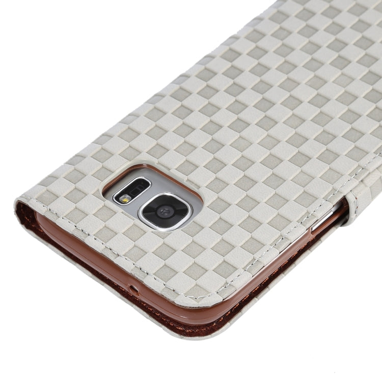 For Galaxy S7 Edge/ G935 Small Grid Voltage Texture Horizontal Flip Leather Case with Holder & Card Slots