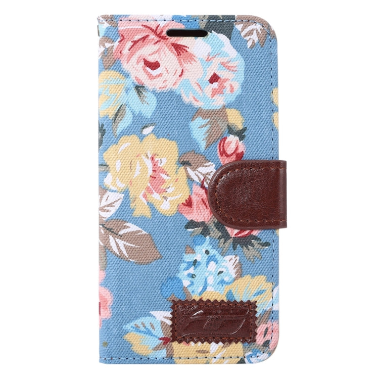 For Galaxy S7 Edge/G935 Flower Pattern Cloth Surface Horizontal Flip Leather Case with Holder & Card Slots