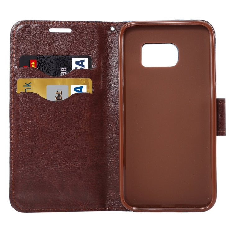 For Galaxy S7 Edge/G935 Flower Pattern Cloth Surface Horizontal Flip Leather Case with Holder & Card Slots
