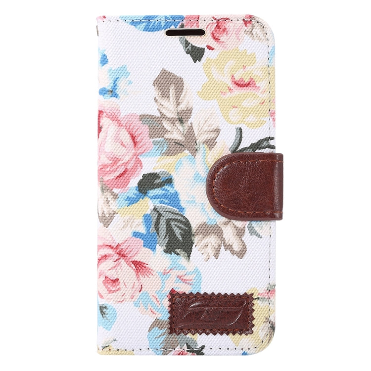 For Galaxy S7 Edge/G935 Flower Pattern Cloth Surface Horizontal Flip Leather Case with Holder & Card Slots