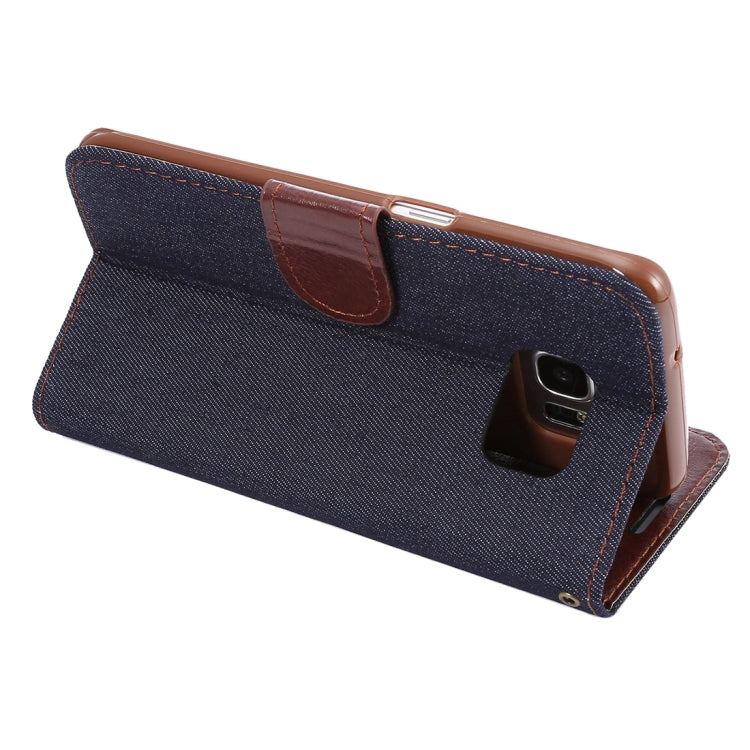 For Galaxy S7 Edge/G935 Jeans Horizontal Flip Leather Case with Holder & Card Slots