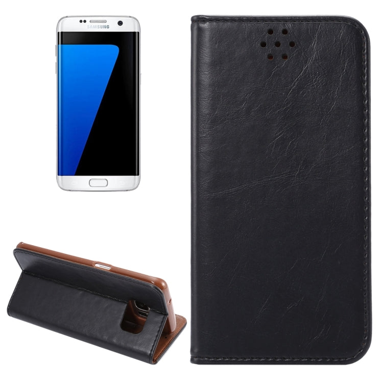 For Galaxy S7 Edge / G935 Magnetic Crazy Horse Texture Horizontal Flip Leather Case with Holder & Card Slots