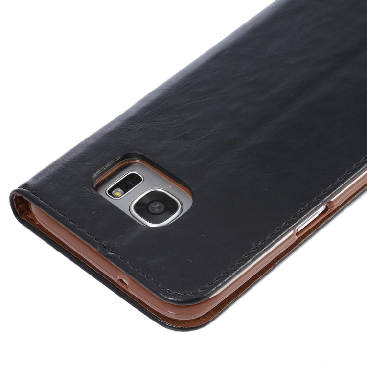 For Galaxy S7 Edge / G935 Magnetic Crazy Horse Texture Horizontal Flip Leather Case with Holder & Card Slots