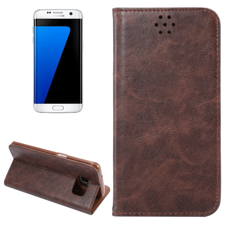 For Galaxy S7 Edge / G935 Magnetic Crazy Horse Texture Horizontal Flip Leather Case with Holder & Card Slots