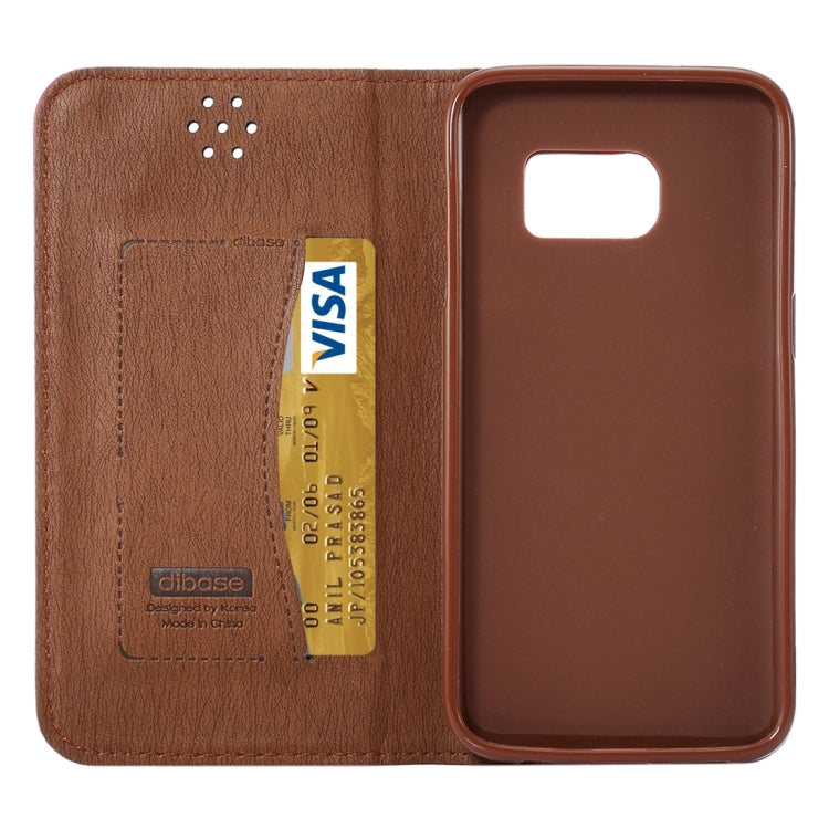 For Galaxy S7 Edge / G935 Magnetic Crazy Horse Texture Horizontal Flip Leather Case with Holder & Card Slots