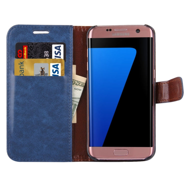 For Galaxy S7 Edge / G935 Magnetic Crazy Horse Texture Horizontal Flip Leather Case with Holder & Card Slots