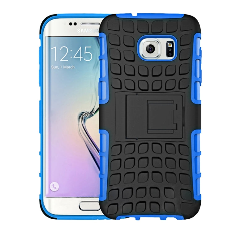 For Galaxy S7 Edge / G935 2 in 1 Double Colored Tire Texture Combination Case with Separable Black Holder
