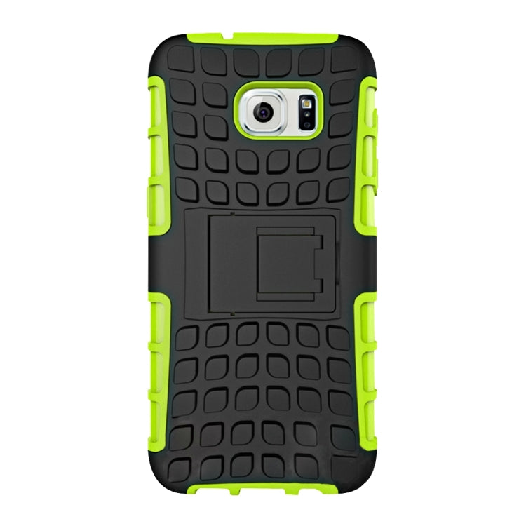 For Galaxy S7 Edge / G935 2 in 1 Double Colored Tire Texture Combination Case with Separable Black Holder