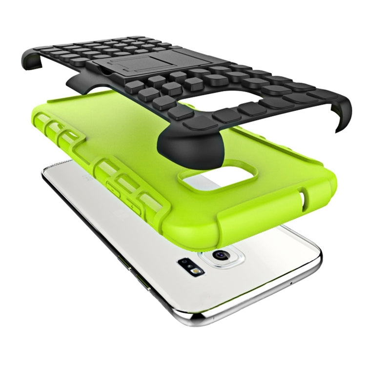 For Galaxy S7 Edge / G935 2 in 1 Double Colored Tire Texture Combination Case with Separable Black Holder