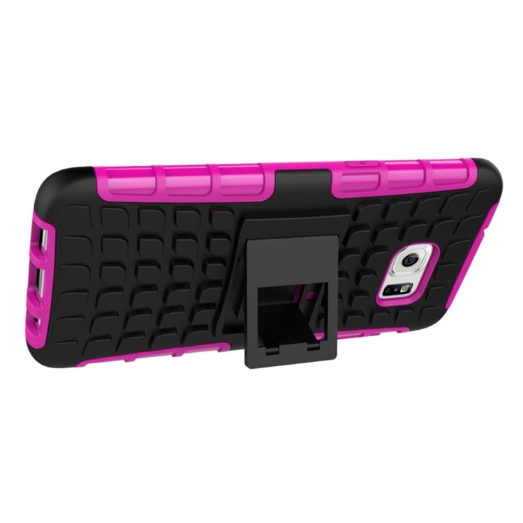 For Galaxy S7 Edge / G935 2 in 1 Double Colored Tire Texture Combination Case with Separable Black Holder